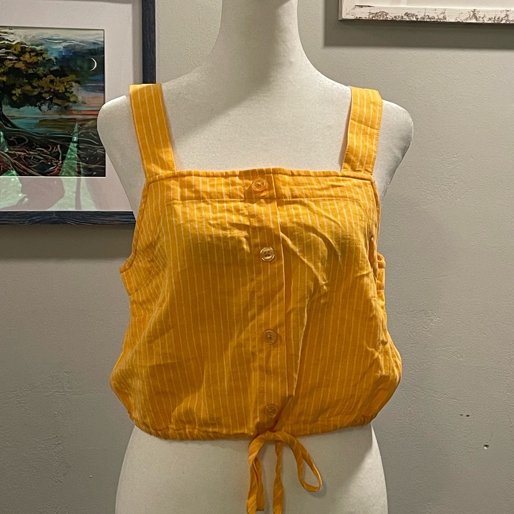 A New Day Orange and White Striped Cropped Tank Size Small